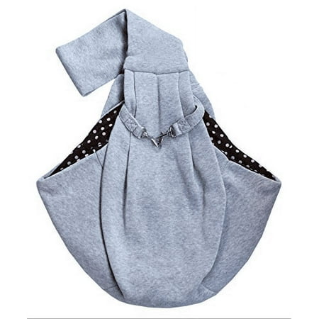 CNKOO Hands-free Reversible Small Dog Cat Sling Carrier Bag Travel Tote Soft Comfortable Puppy Kitty Rabbit Double-sided Pouch Shoulder Carry Tote Handbag Gray