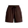 thumbnail image 4 of Hurxie Women's 5" Hiking Cargo Shorts Lightweight Quick Dry Summer Golf Athletic Casual Shorts 4 Pockets Brown,S, 4 of 6