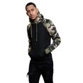 thumbnail image 3 of G-Style USA Men's Heavyweight Contrast Raglan Sleeve Fleece Pullover Hoodie Sweatshirt MH13112 - Black/Green Camo - Large, 3 of 5
