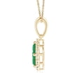 thumbnail image 2 of Angara Natural 0.4 Ct. Emerald with Diamond Fashion Pendant Necklace in 14K Yellow Gold for Women with 18 Inch Cable Chain, 2 of 8