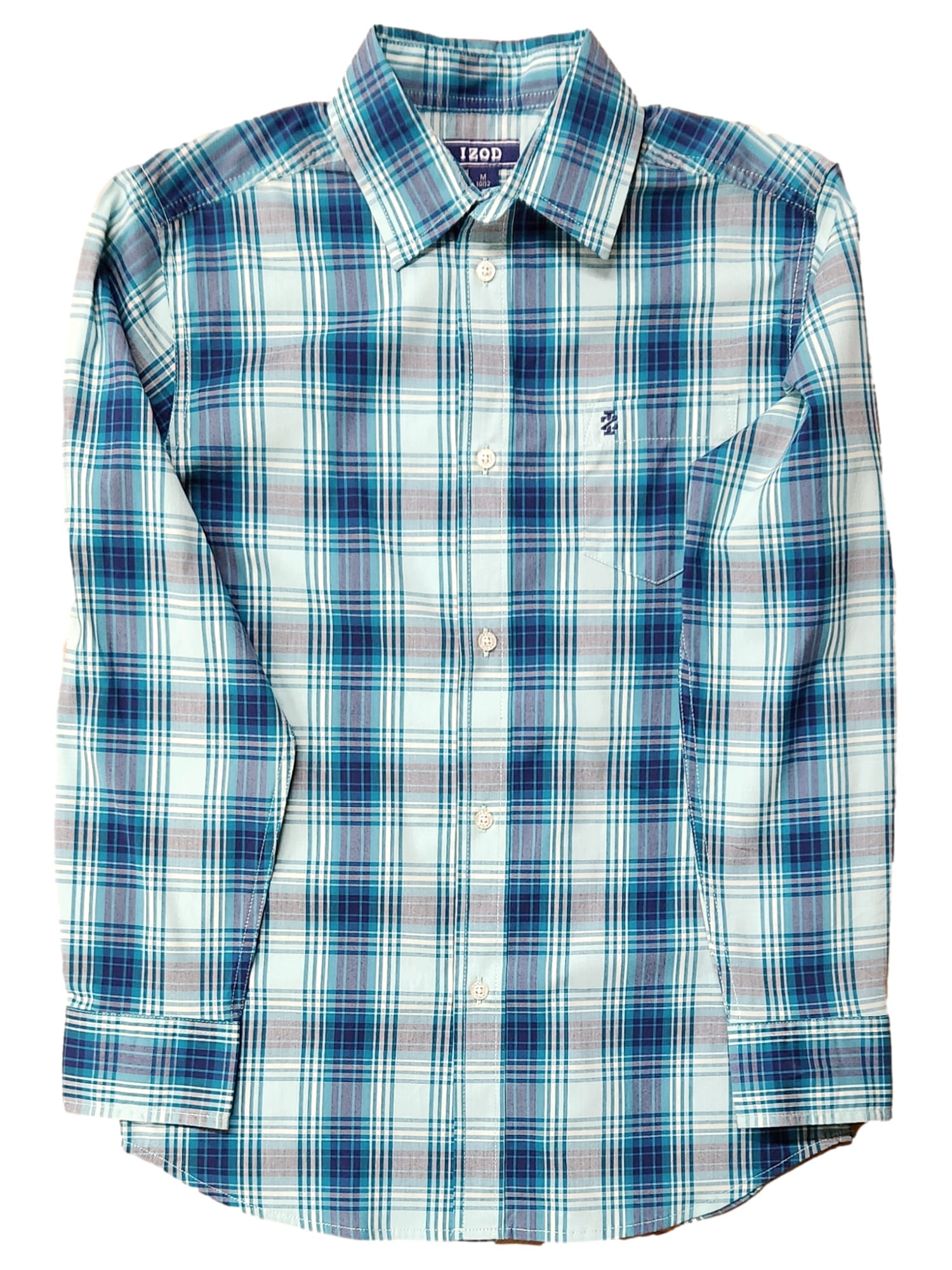 Camicia Oxford A Maniche Lunghe IZOD Per Ragazzi - Abbottonata, Colore Tinta Unita, 55% Cotone 45% Poliestere - 2