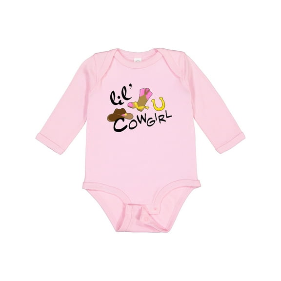 Inktastic Lil' Cowgirl Girls Long Sleeve Baby Bodysuit