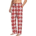 thumbnail image 2 of Uemuo Red Plaid Daisy Pattern Men's Wide Leg Palazzo Lounge Pants with Pockets Light Weight Loose Comfy Casual Pajama Pants-XX-Large, 2 of 9