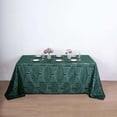 thumbnail image 2 of Efavormart 90"X132" Hunter Emerald Green Sparkly Sequin Geometric Tulle Rectangular Tablecloth, 2 of 10