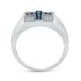 thumbnail image 2 of Sterling Silver Mens Round Blue Color Enhanced Diamond Cross Religious Ring 1/2 Cttw, Mens Size: 7-13, 2 of 4