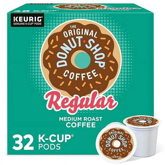 The Original Donut Shop Regular, Single-Serve Keurig K-Cup Pods, Medium Roast Coffee Pods, 32 Count ( Pack of 2 )