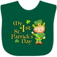 thumbnail image 3 of Inktastic My First St. Patricks Day Leprechaun and Shamrocks Boys or Girls Baby Bib, 3 of 4