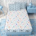 thumbnail image 4 of Erosebridal Minimalist Black Bow Zipper Full Size Comforter Sets with Fitted Sheet and 2 Pillowcases,Cool Blue Gingham Zipper Bedding Set,Black Blue White,4pcs,Reversible, 4 of 6