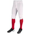 thumbnail image 1 of Champro Men's Adult Triple Crown Pinstripe Knicker, White/Scarlet, Large, 1 of 7