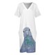 thumbnail image 3 of Vestido holgado de verano para mujer prenda elegante con bolsillos diseño de Paloma roca salvaje pájaro, 3 of 6