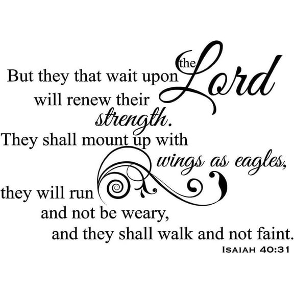 But They That Wait Upon The Lord Will Renew Their Strength. They Shall Mount up with as They Will not be Weary - Isaiah 40:31 Removable Wall Sticker Décor Decal (22''W x 16''H)