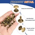 thumbnail image 3 of Uxcell Kit de Rivets en Cuir Double Capuchon 340, Tailles Mixtes Capuchon Rond Goujons Métalliques pour Réparation de Collier pour Animaux, Bronze, 3 of 7