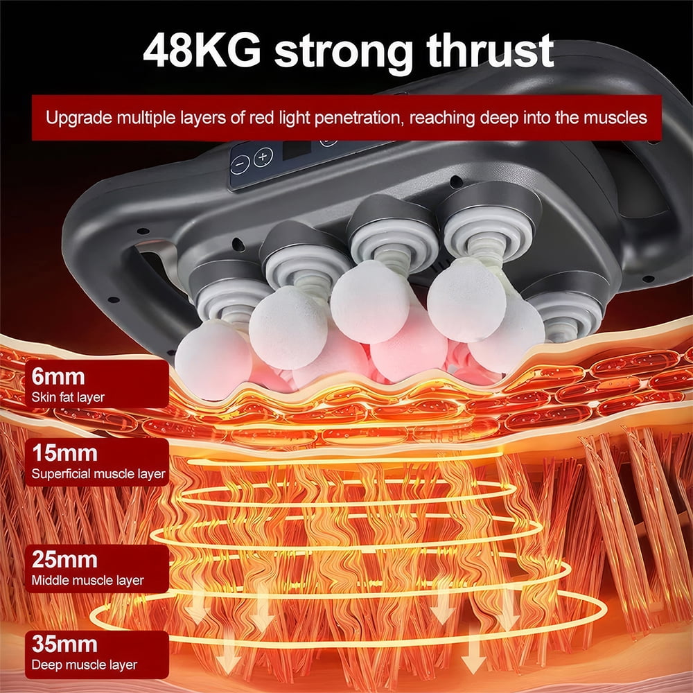 16-Head Deep Tissue Massage Gun Set, 9 Modes & 9 Intensity Levels, Percussion Muscle Massager with Light Therapy, Smart Timing & USB-C Charging for Back/Shoulders/Legs/Waists Pain Relief