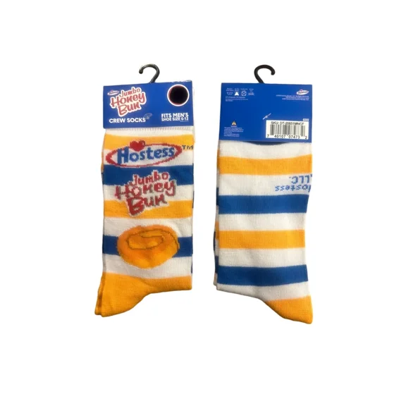 Hostess Jumbo Honey Bun Men's Novelty Crew Socks Size 6-12