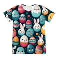 thumbnail image 6 of Easter Outfits for Boys Short Sleeves Funny Bunny Suit Easter Eggs Print Holyweek Shirts Casual Round Neck Tops Shorts 2 PC Sets Kids Clothes Dark Blue 6-7 Years, 6 of 7