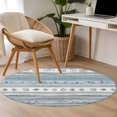 thumbnail image 4 of Round Rugs 4Ft, Blue Grey Round Area Rug Washable Indoor Throw Carpet, Modern Abstract Vintage Texture Soft Non Slip Circle Rug for Kitchen Nursery Room Home Decor Aesthetic, 4 of 8