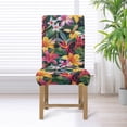 thumbnail image 4 of Xoenoiee Tropical Hibiscus Plumeria Leaves Print Dining Chair Covers Stretch Chair Slipcovers Anti-Slip Covers for Dining Chair Removable Washable Parsons Kitchen Chair Covers, 1 Pack, 4 of 7