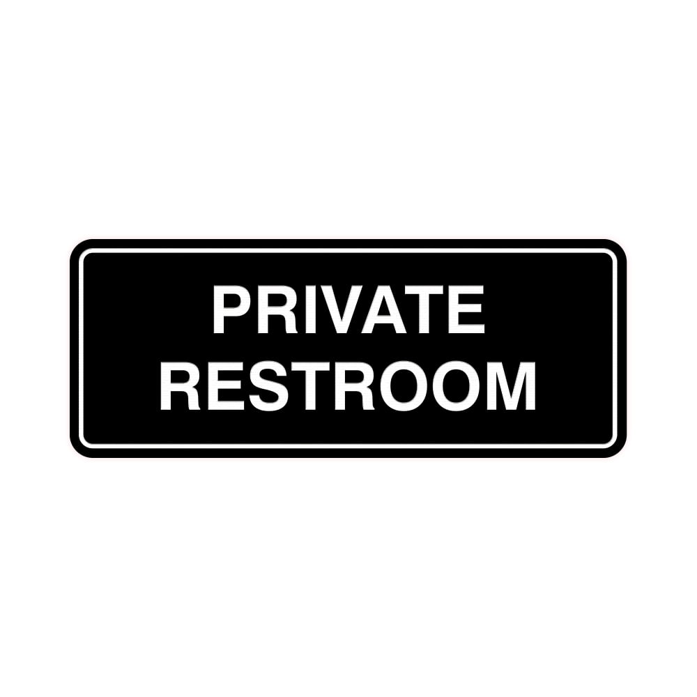 Standard Private Restroom Sign(Black) Large