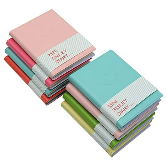 Título del producto: Cuaderno 8 uds 3x4 96hj (192pág) con funda cuero PU - Suministros escolares/oficina - Color aleatorio