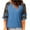 Blue womens tops summer, variant on USSUMA Leopard Print T-Shirts for Women Trendy Color Block Basic Women's Shirts and Blouses 3/4 Sleeve Women Tops Dressy Casual Summer Round Neck Plus Tunics Beach
