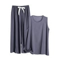 thumbnail image 2 of Weiqiqre Two Piece Sets for Women Sleeveless Tank Top and Full-Length Loose High Waisted Pajama Set Two-Piece Pjs, 2 of 4