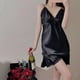thumbnail image 4 of Pijamas sexys para mujer, ropa interior privada, camisón de encaje con tirantes en la espalda, pijamas finos de verano puro, 4 of 5