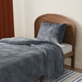 thumbnail image 2 of Mainstays Kids Gray Solid Plush Ribbed Corduroy Comforter Set, Twin, 2 Pieces, 2 of 8