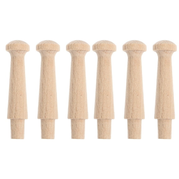 6pcs Wooden Wall Mounted Hooks Decorative Wall Hanger Hooks For Hanging Coats Hats Towels Wooden Peg Hooks For Entryway Or Kitchen 0.6 CM