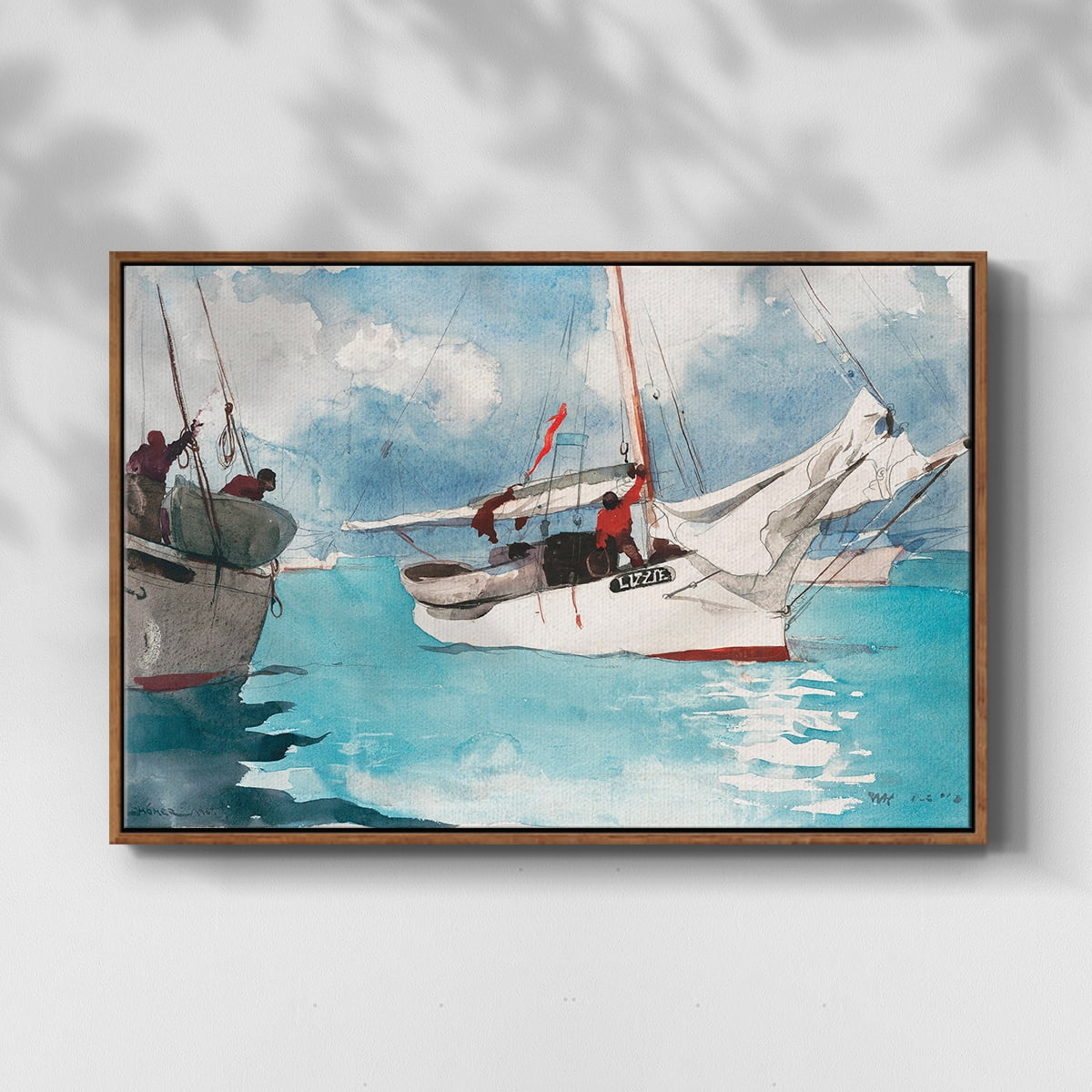 Vintage Landscape-CXXXIV By Wexford Home Framed in Walnut Wood Gallery Wrapped Canvas 27 in. x 41 in.