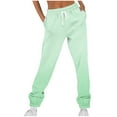 thumbnail image 3 of Fartey Gradient Sweatpants for Women Elastic Waist Drawstring Lounge Athletic Pants Casual Comfy Warm Fleece Jogger Sweatpant with Pockets Green XL, 3 of 5