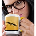 thumbnail image 2 of 3drose, Sandhill Crane Bird Landing, New Mexico, Usa - Us32 Ldi0032 - Larry Ditto, 11oz Two-tone Yellow Mug, 2 of 6