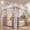 Gray, variant on 4 Corners Post Solid Color Bed Canopy Curtain Double Layer-Curtain & Ruffle Princess Mosquito Net 3 Opening Netting for Girls Teens Or Adults Bedroom Decoration, Wine, King