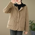 thumbnail image 6 of UPPADA Thick Winter Coats for Women's Cropped Puffer Jacket Casual Zip Up Winter Hoodie Baggy Short Down Coats with Pockets Womens Fashion Faux Suede Jacket Fall Winter Khaki,L, 6 of 6
