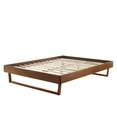thumbnail image 3 of Platform Bed Frame, Twin Size, Wood, Brown Walnut, Modern Contemporary Urban Design, Bedroom Master Guest Suite, 3 of 7