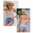 thumbnail image 4 of Beach Vacation Clothes for Women Cute Tops Summer Top Women Long Comfortable Girl Sleepers Size 13 Bra Top Tops for Camisole Dance Crop Casual Work Clothes Crop Spaghetti Womens plus White M, 4 of 7