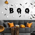 thumbnail image 3 of 25 Pcs Halloween Wall Decals 3D Ghost Wall Decor Reusable Self-Adhesive Vinyl Halloween Wall Stickers Happy Halloween Decorations Black White Spooky B, 3 of 4