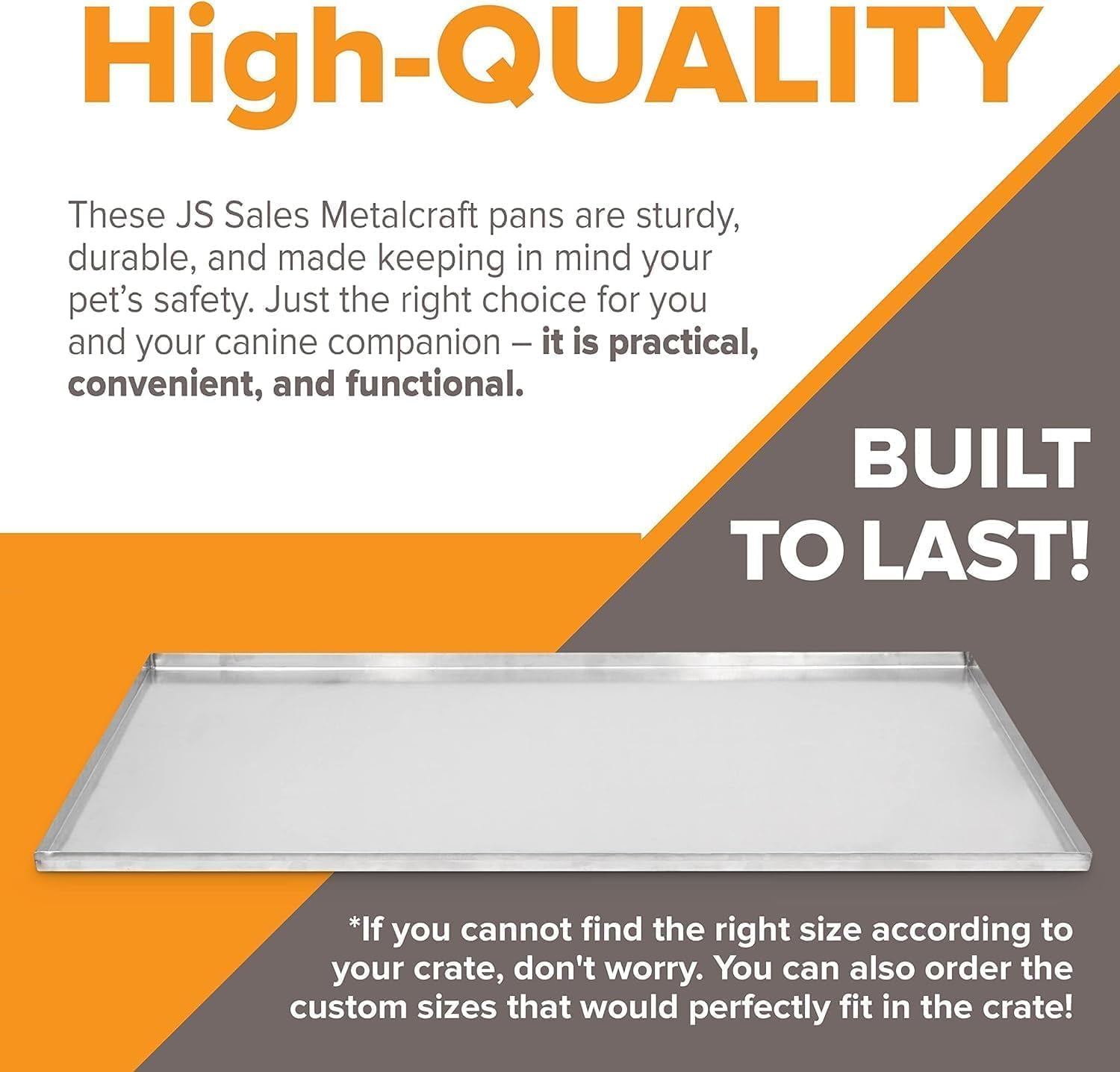 Pinnacle Systems Leakproof Galvanized Replacement Tray for Dog Crate, Regular 47X29.13X1
