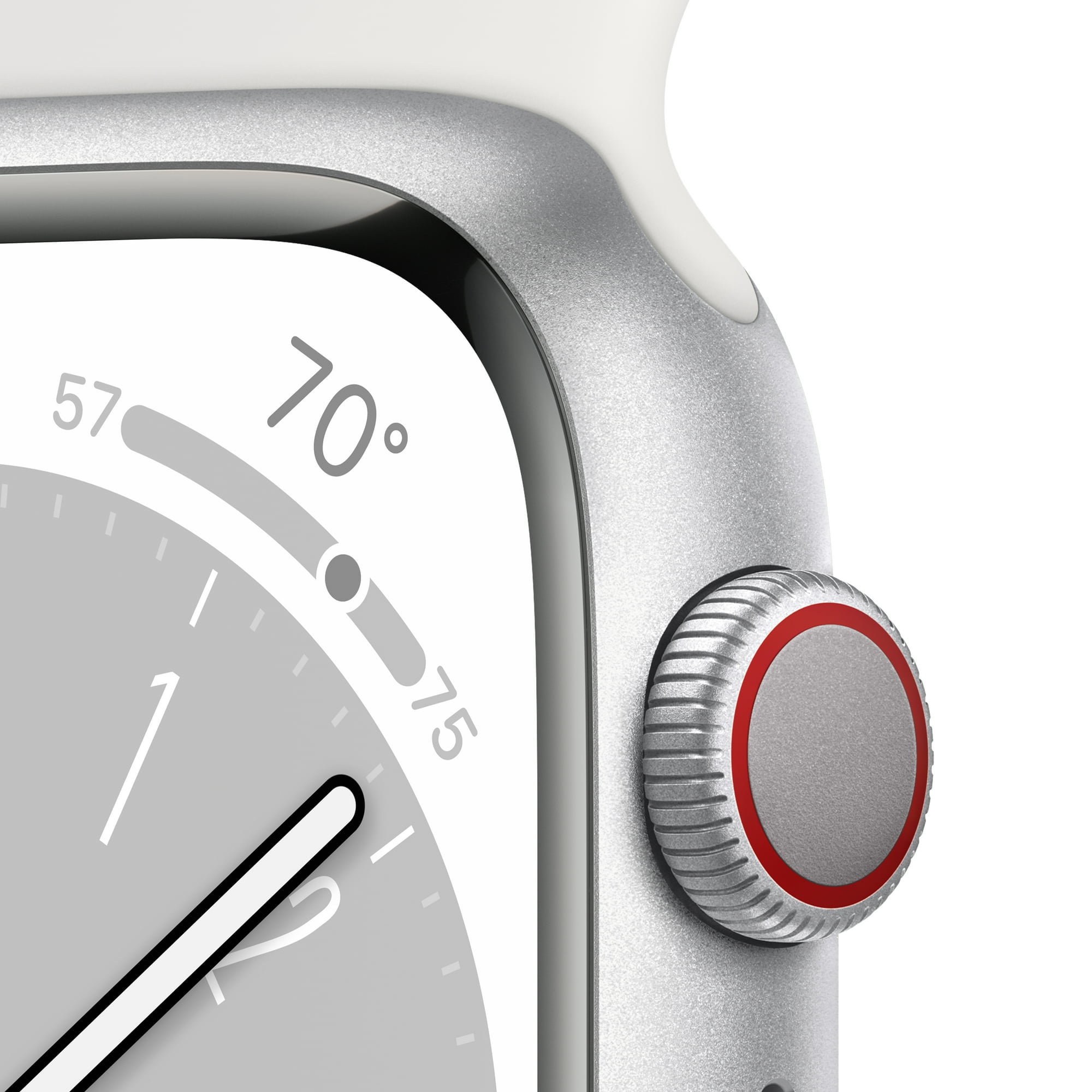Restored Apple Watch Series 8 (GPS+ Cellular 41MM) Silver Aluminum Case with White Sport Band (Refurbished)