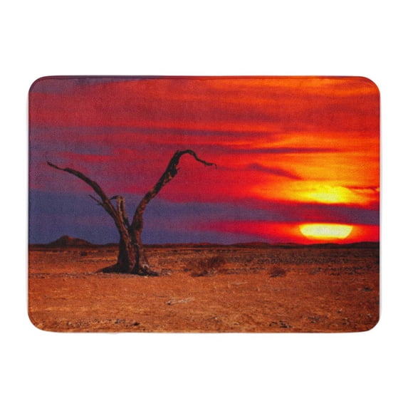 KDAGR Red Sunset Desert Fantasy Apocalypse Desolate Dramatic Night Famine Doormat Floor Rug Bath Mat 23.6x15.7 inch