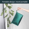 thumbnail image 5 of Cosmetic Bags for Women, Travel Toiletry Stripe Makeup Bag, Girls Handbags PursesPeacock green, 5 of 6