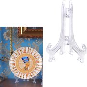 20Pcs Plate Picture Easel Kit Stands Holders 3Inches Plastic Display Weddings Home Decoration Birthdays Tables Clear
