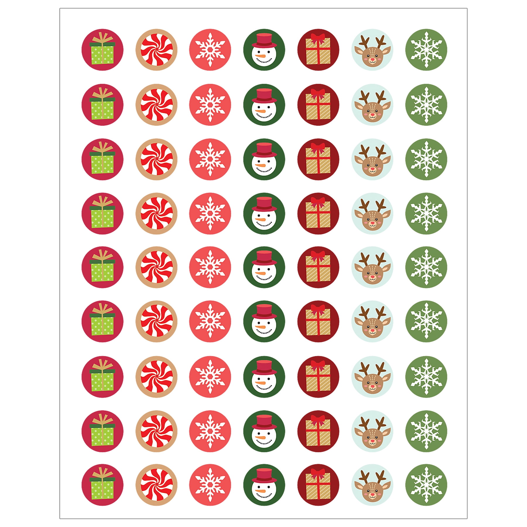 Teacher Created Resources Winter Holiday Mini Stickers, 378 Per Pack, 12 Packs