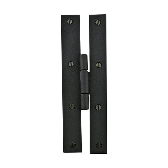 Renovators Supply H Black Cabinet Hinges 7 in. Wrought Iron Kitchen Cabinet Hinge with Hardware