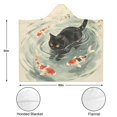 thumbnail image 3 of Vintage Black Cat Wearable Blanket Hoodies for Women Men Adults Cat Lovers Soft Lightweight Koi Cat Hooded Blankets for Couch Camping Decor Birthday Gifts 50×60 Inch, 3 of 5
