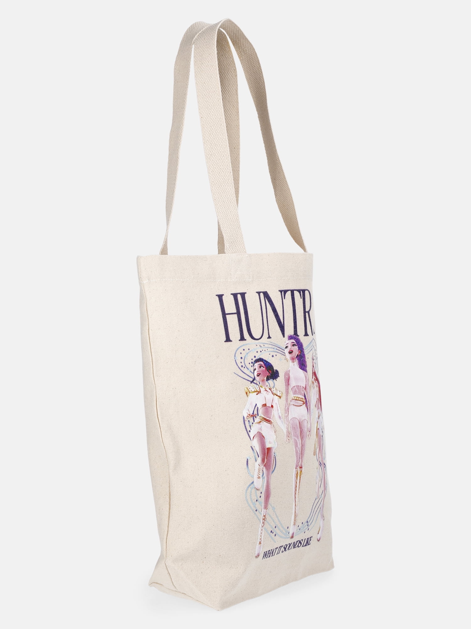 KPop Demon Hunters Women's Golden Huntrix 13.5" Tote Bag, Natural Canvas