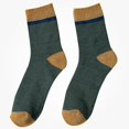 thumbnail image 3 of Babcutegg Mens Mid Calf Socks Color Block Comfy Cotton Anti-Slip Fall Winter Thermal Socks Green Size Free Size, 3 of 3