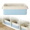 thumbnail image 2 of Storage Bins Baskets for Organizing - Jumbo Sturdy Fabric Storage Basket for Shelves, Decorative Foldable Closet Storage Bins Light Blue 12*8*5 In, 2 of 9