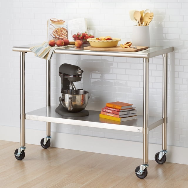 TRINITY EcoStorage Table de Préparation en Acier Inoxydable NSF avec Roues