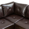 thumbnail image 5 of Hommoo Faux Leather Sectional Sofa, 4-Seat L-Shaped Couch, Modern Indoor Living Room Furniture, Apartment, Office, Brown(Without Ottoman), 5 of 6