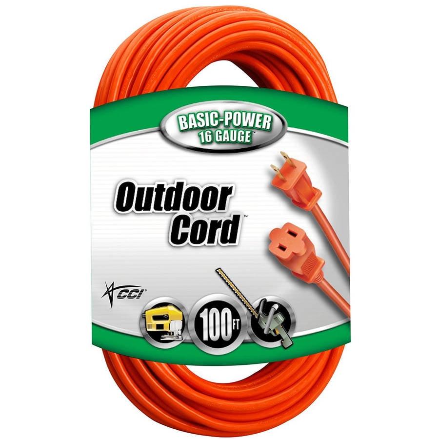 Vinyl Outdoor Sjtw Extension Cord, 16 2, 100 Ft., Orange by Coleman Cable